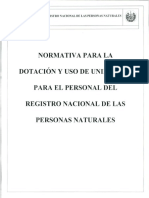 Normativa para La Dotacion y Uso de Uniformes para El Personal Del RNPN