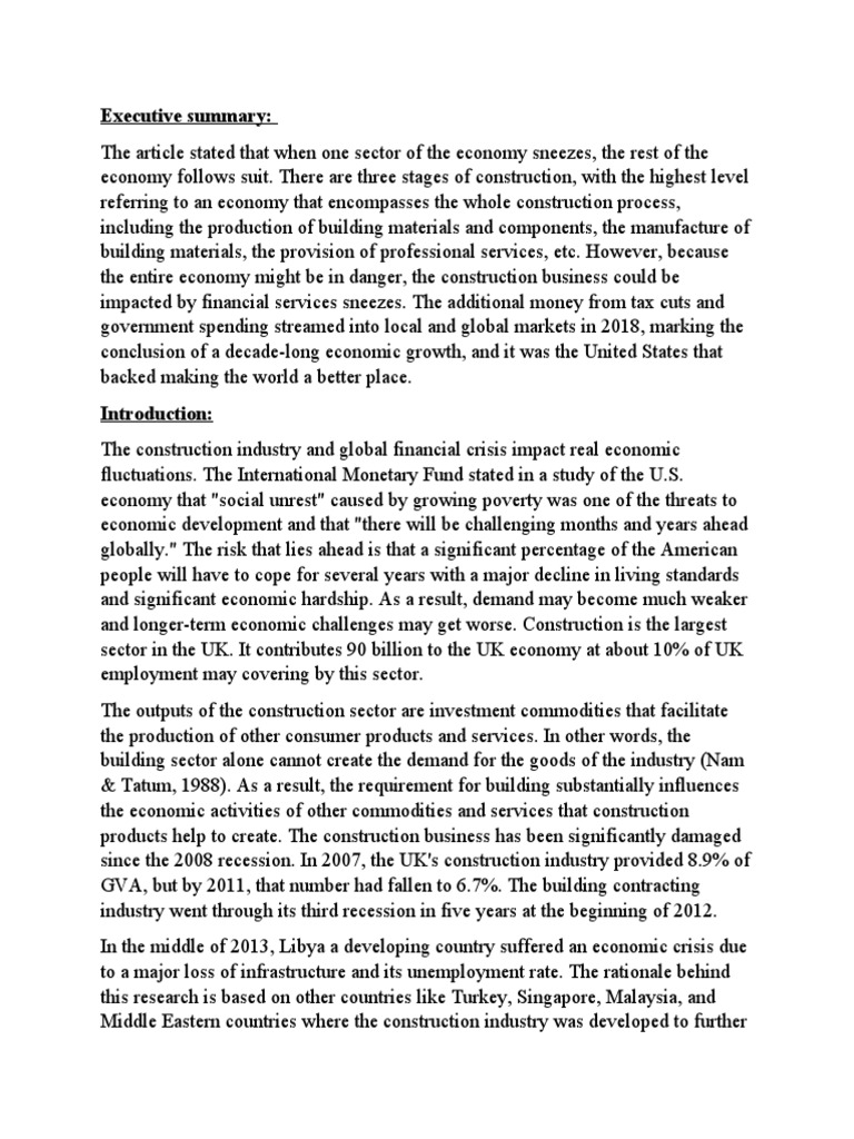 Impact of Construction on Economic Trends | PDF | Macroeconomics ...