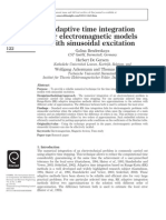 Adaptive time integration overcomes failure for electromagnetic models with sinusoidal excitation