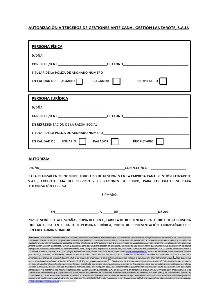 Autorizacion A Terceros | PDF | Informática