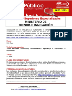 75-23 Boletin Informativo Empleo Publicotecnicos Superiores Especializados Ministerio de Ciencia e Innovacion (Cisc) 25-02-2023