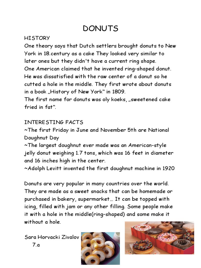 History and Facts About Donuts | PDF