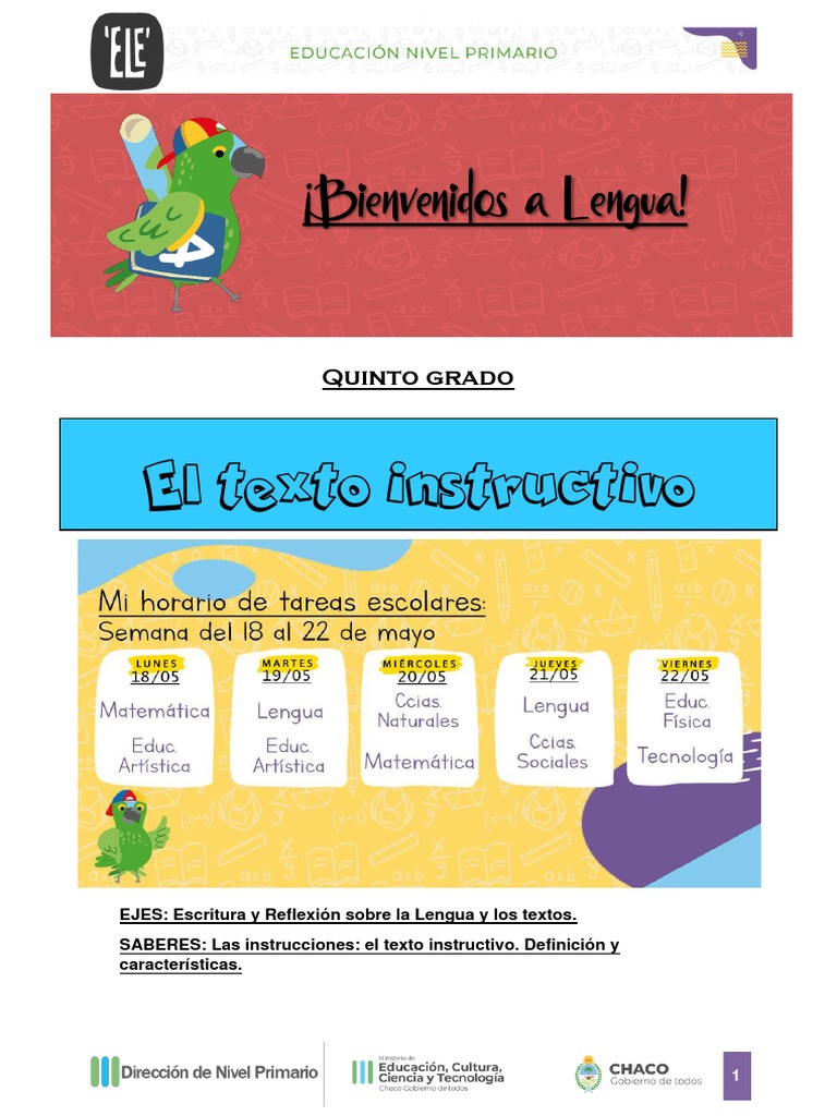 Actividades de textos instructivos 5to grado | PDF | Lingüística
