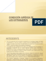 Ciudadania, Condicion Juridica de Extranjeros.