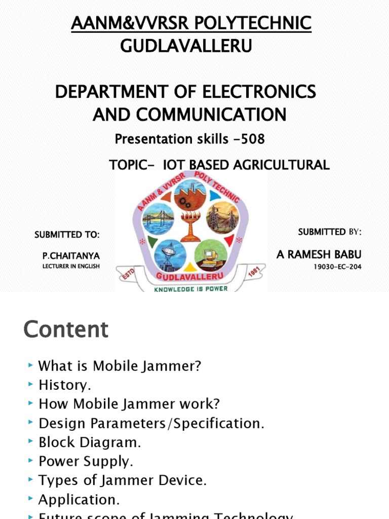 Mobile Jammer PPT 19030 EC229 PDF Mobile Phones Telephone