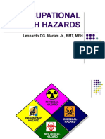 Occupational Health Hazards: Leonardo DG. Macam JR., RMT, MPH