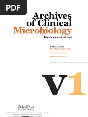 Archives Of Clinical Microbiology Medical Microbiology - 