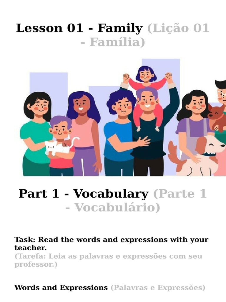 Lesson 01 Family Família Pdf