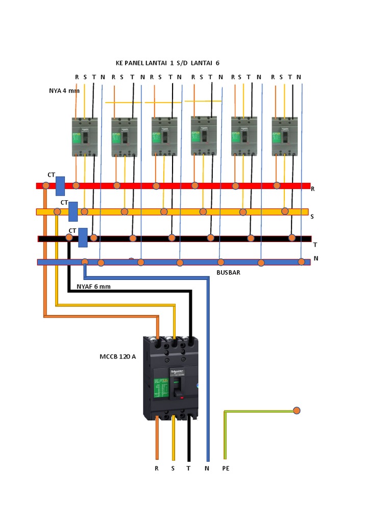 Busbar Wiring Diagram for Panels 1-6 | PDF