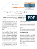 Working Applications of Direct Current DC Shunt Motor