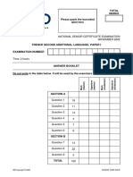 French SAL P1 Answer Booklet 2022