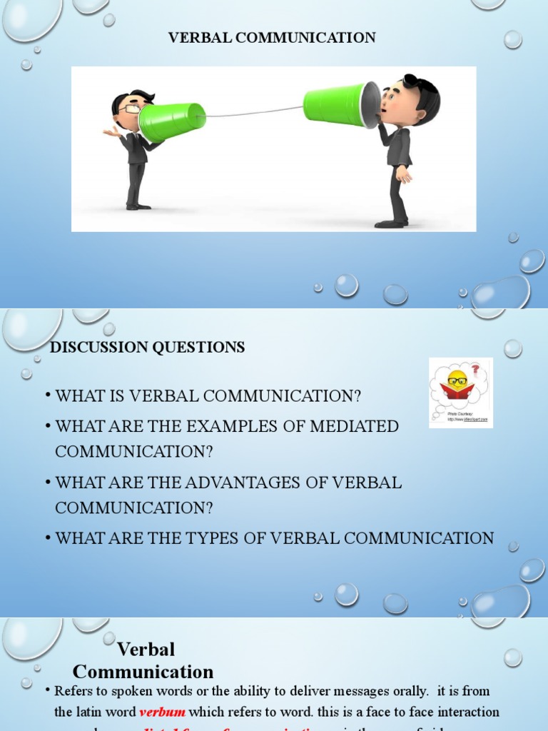 Lesson 5 Verbal Communication PDF Communication Conversation