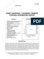 Ic8001 Universal "Learning" Remote Control Integrated Circuit