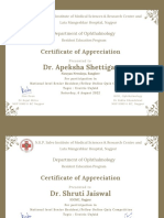 Dr. Apeksha Shettigar: Certificate of Appreciation