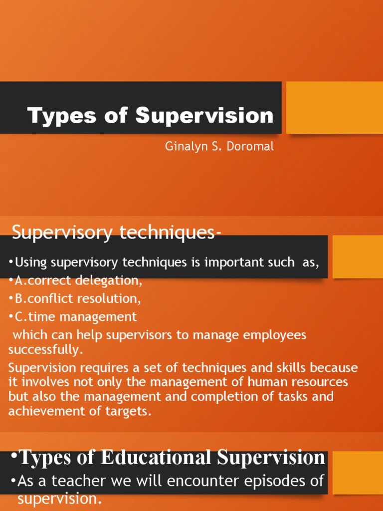 Techniques and Types of Supervision | PDF | Teachers | Cognition