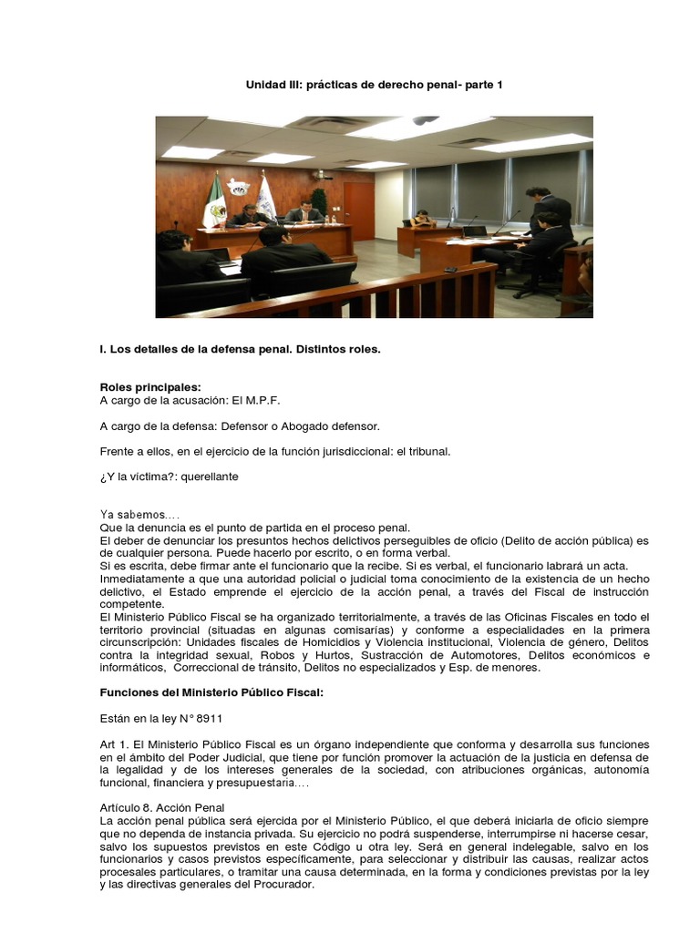 Roles y Funciones en Derecho Penal | PDF | Fiscal | Debido al proceso