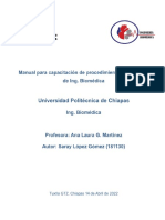 Manual para Capacitacion en El Dpto de Ing Biomedica