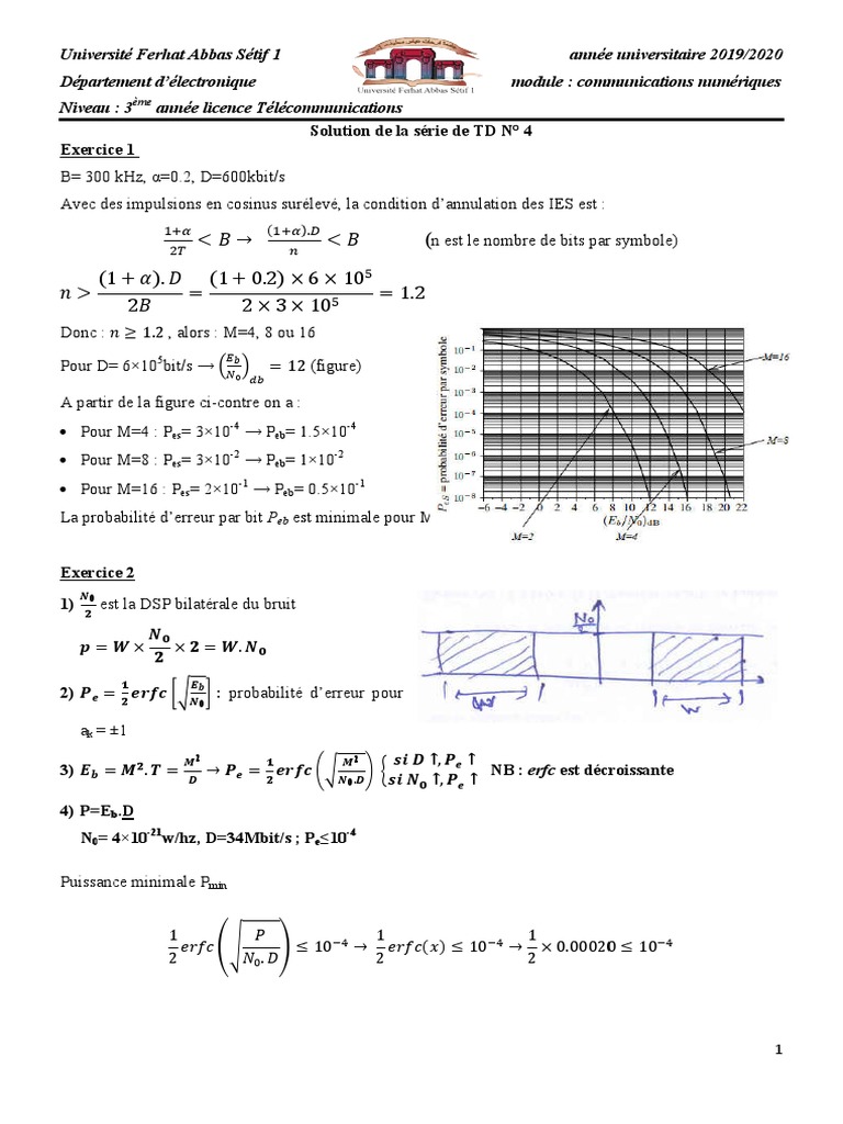 Exercice 1 Solution de La Série de TD #4 | PDF