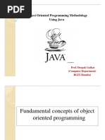 Object Oriented Programming Methodology Using Java: Prof: Deepak Gaikar (Computer Department) RGIT-Mumbai