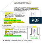 Champ Électrique, Force Électrique: Fiche de Révision de Physique