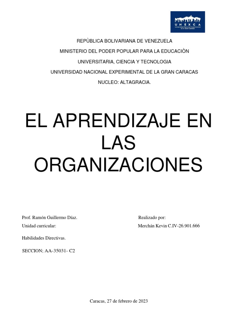 Aprendizaje Organizacional en Empresas | PDF | Aprendizaje ...
