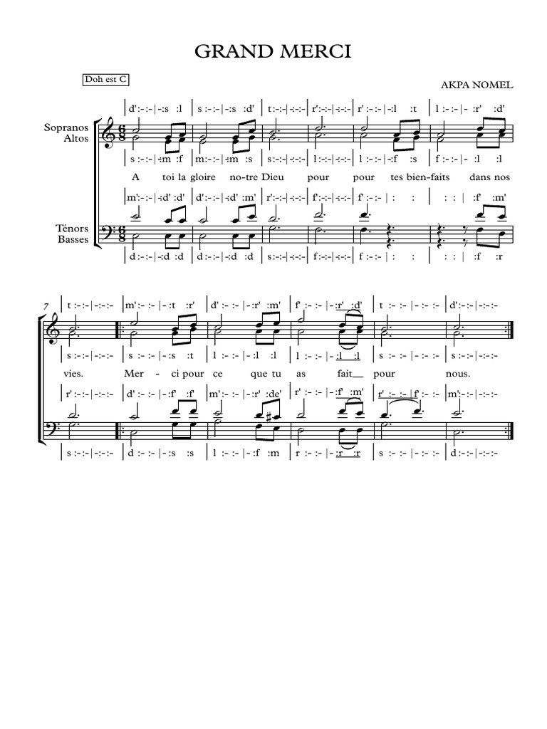 Grand Merci | PDF | Musique vocale | Chant