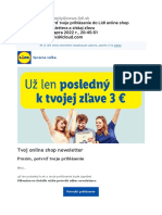 Potvrď Tvoje Prihlásenie Do Lidl Online Shop Newslettera A Získaj Zľavu