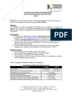 Convocatoria Auxiliares de Investigación Centro de Investigaciones de Psicología 2023: I