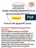 Measuring Concentration Effectiveness in Mineral Processing