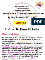 Degree of Liberation in Mineral Processing