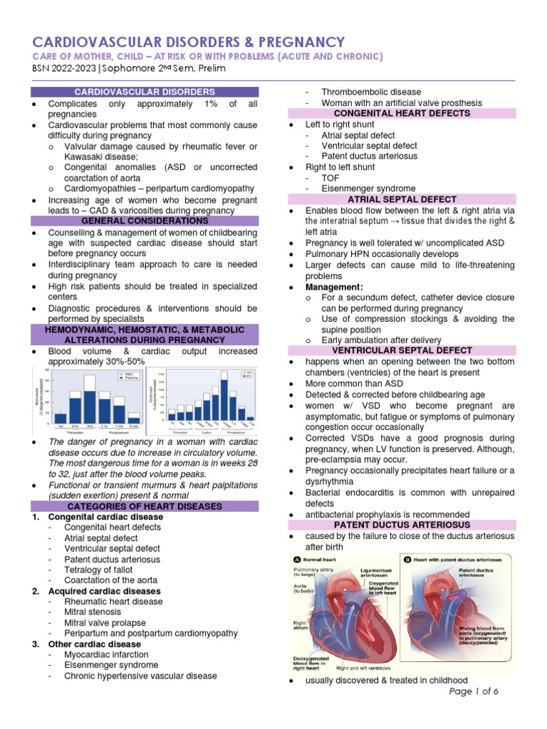 Cardiovascular Disorders in Pregnancy | PDF | Congenital Heart Defect ...