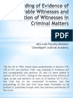 Recording of Evidence of Vulnerable Witnesses and Protection of Witnesses in Criminal Matters