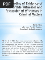 Recording of Evidence of Vulnerable Witnesses and Protection of Witnesses in Criminal Matters