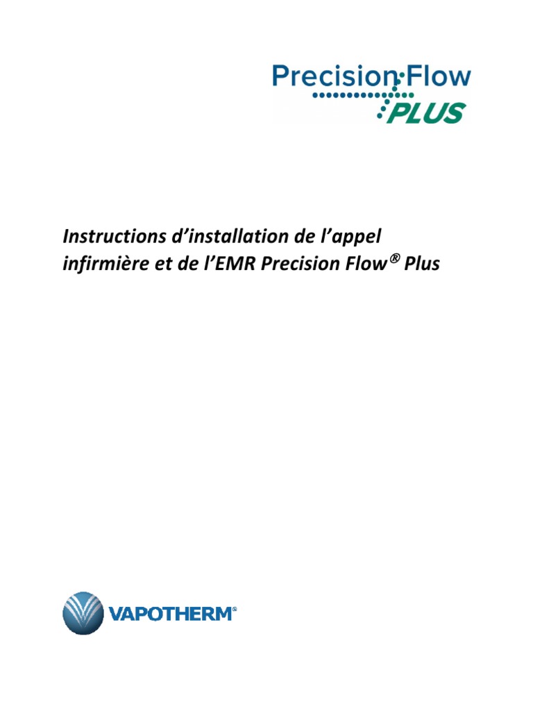 Vapotherm Precision Flow Plus Nurse Call Guide - French | PDF ...