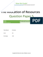 Question Paper 5: The Allocation of Resources