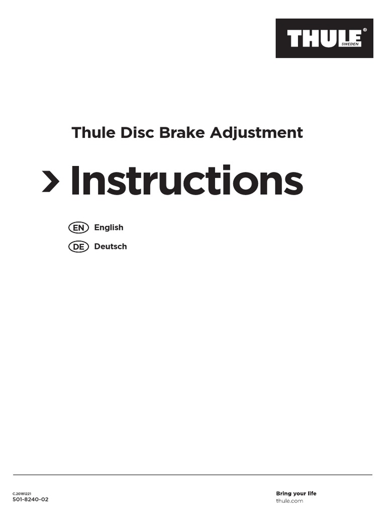Disc Brake Adjustment Instructions PDF Screw Brake
