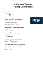 Kunci Gitar Kantata Takwa - Paman Doblang Chord Dasar ©