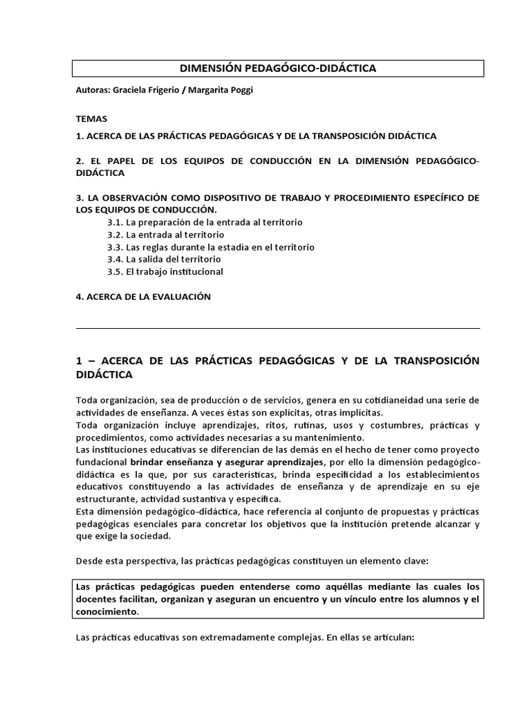 Dimensión Pedagógico-Didáctica en Educación | PDF | Plan de estudios ...