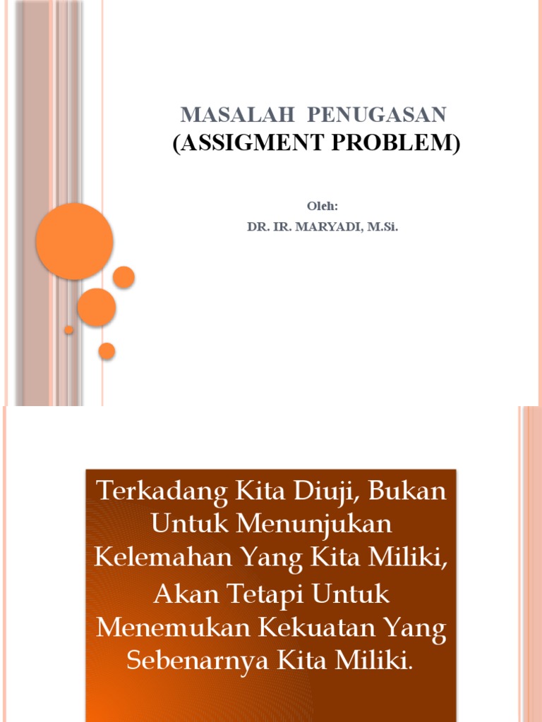 Keterbatasan Metode Assignment dalam Penugasan | PDF