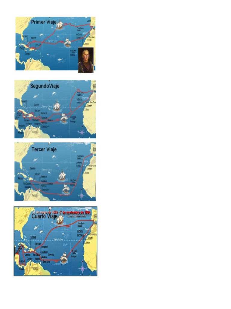 4 Viajes de Cristobal Colon | PDF