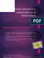 Temas Educativos y Vocacionales en La Adolescencia