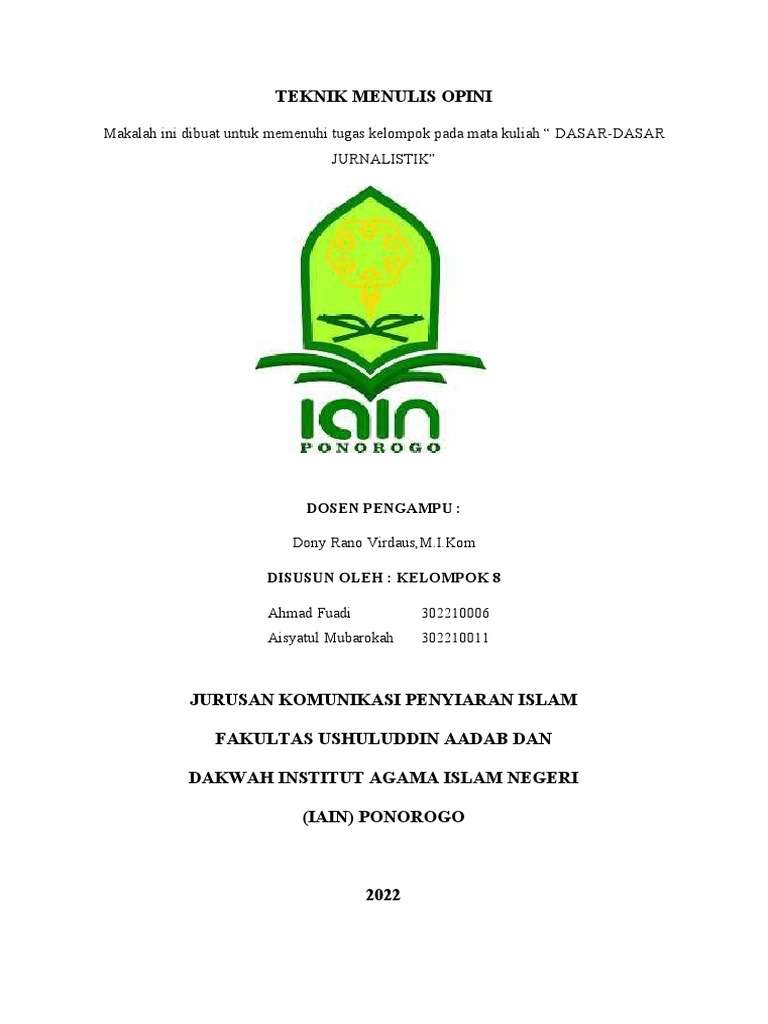 Teknik Menulis Opini yang Efektif | PDF