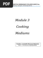 Cooking Mediums: Teacher: Louchelle Macasasa Mamento