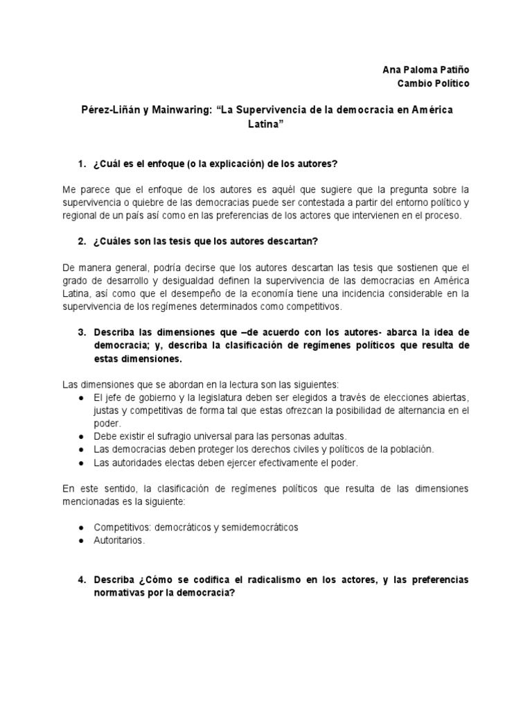Supervivencia de la Democracia en América Latina | PDF | Democracia ...