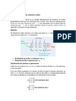 2.1 Definición de Matriz, Notación y Orden