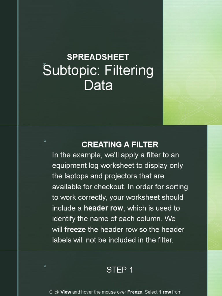 Filtering Data | PDF