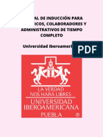 Manual de Inducción para Académicos, Colaboradores y Administrativos de Tiempo Completo