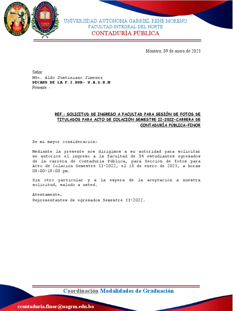 Solicitud de Ingreso A La Facultad | PDF