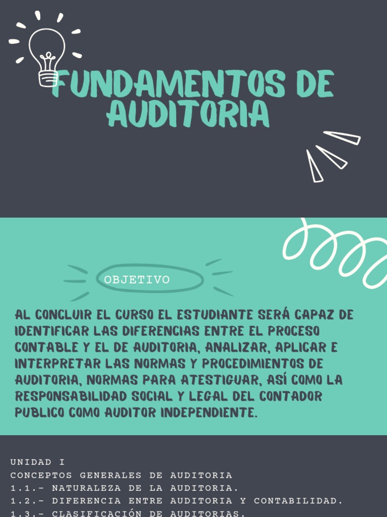 Fundamentos de Auditoría | PDF | Finanzas y dinero
