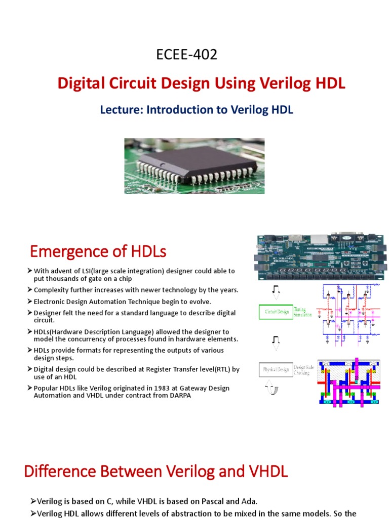 Lecture 1-3 Introduction To Verilog HDL | PDF | Hardware Description ...